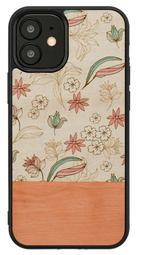 MAN AND amp;WOOD MAN AND WOOD case for iPhone 12 mini pink flower black
