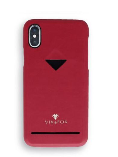 VixFox Card Slot Back Shell for iPhone X/XS, ruby red