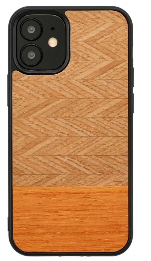 MAN AND amp;WOOD MAN AND WOOD case for iPhone 12 mini herringbone arancia black