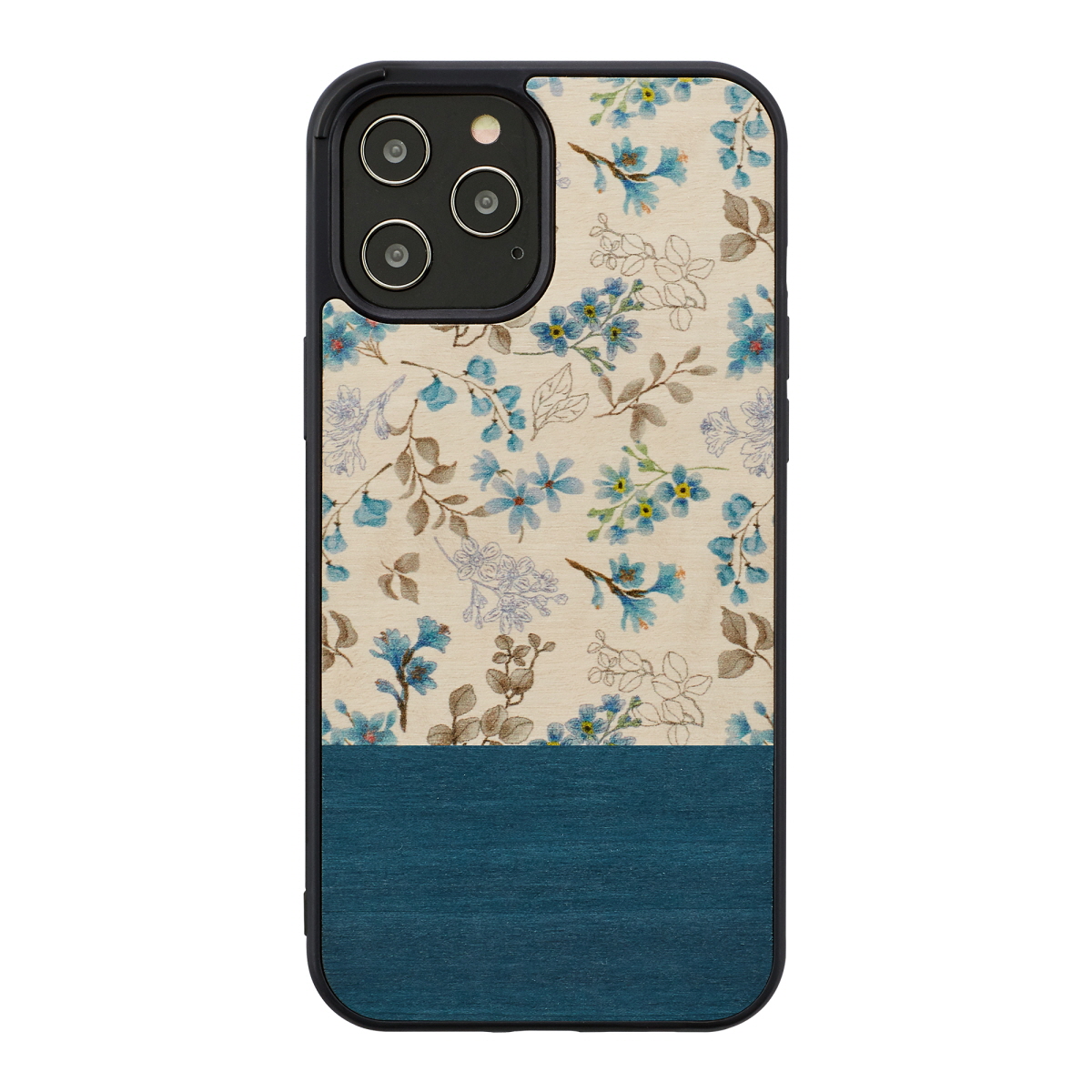 MAN AND amp;WOOD MAN AND WOOD case for iPhone 12/12 Pro blue flower black