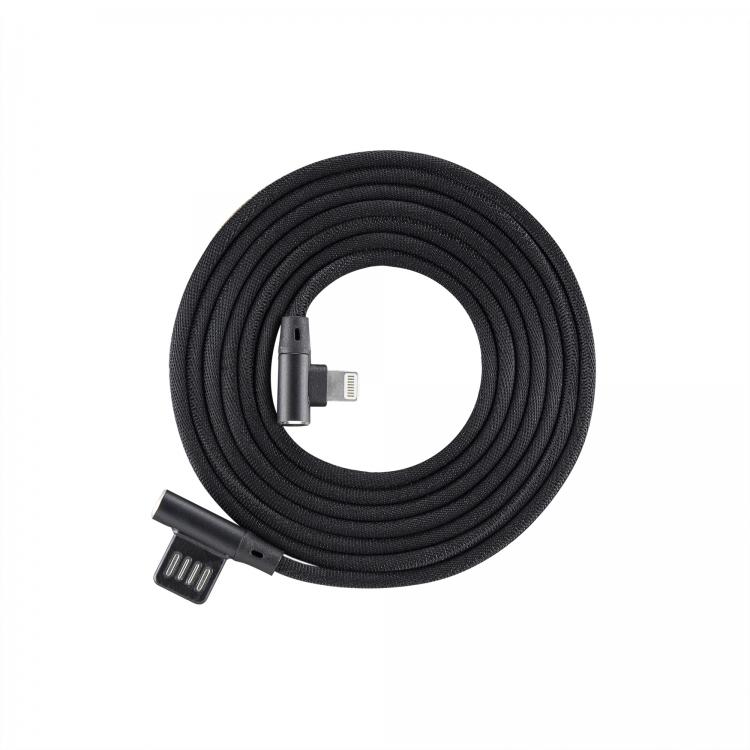 Blackberry black 8-pin USB cable, 90-degree angle